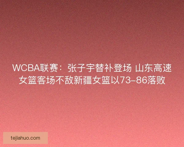 WCBA联赛：张子宇替补登场 山东高速女篮客场不敌新疆女篮以73-86落败